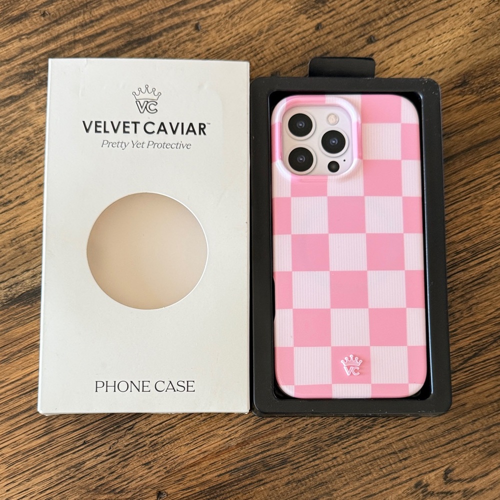 Velvet Caviar Pink Checkered Phone Case